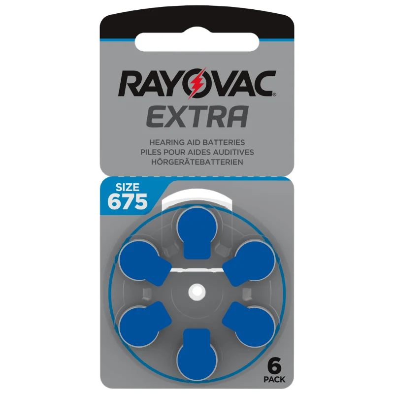 Piles Auditives RAYOVAC 675 (Blister x6) - Zinc-Air (Bleu)