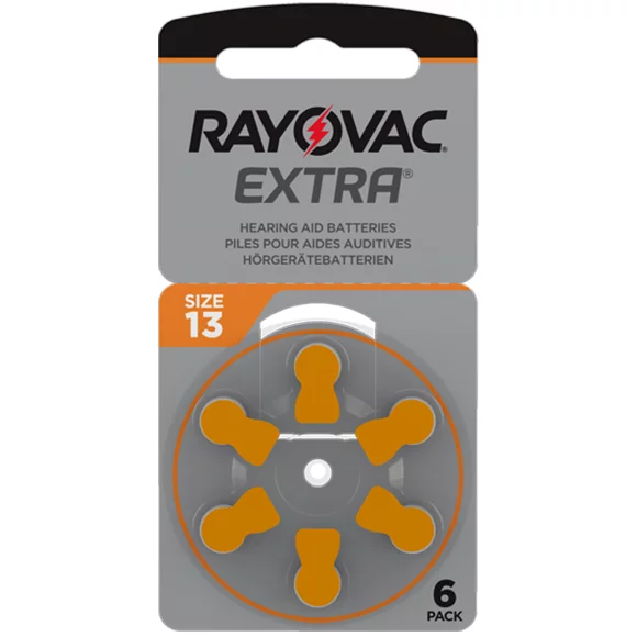 Piles Auditives RAYOVAC 13 (Blister x6) - Zinc-Air (Orange)
