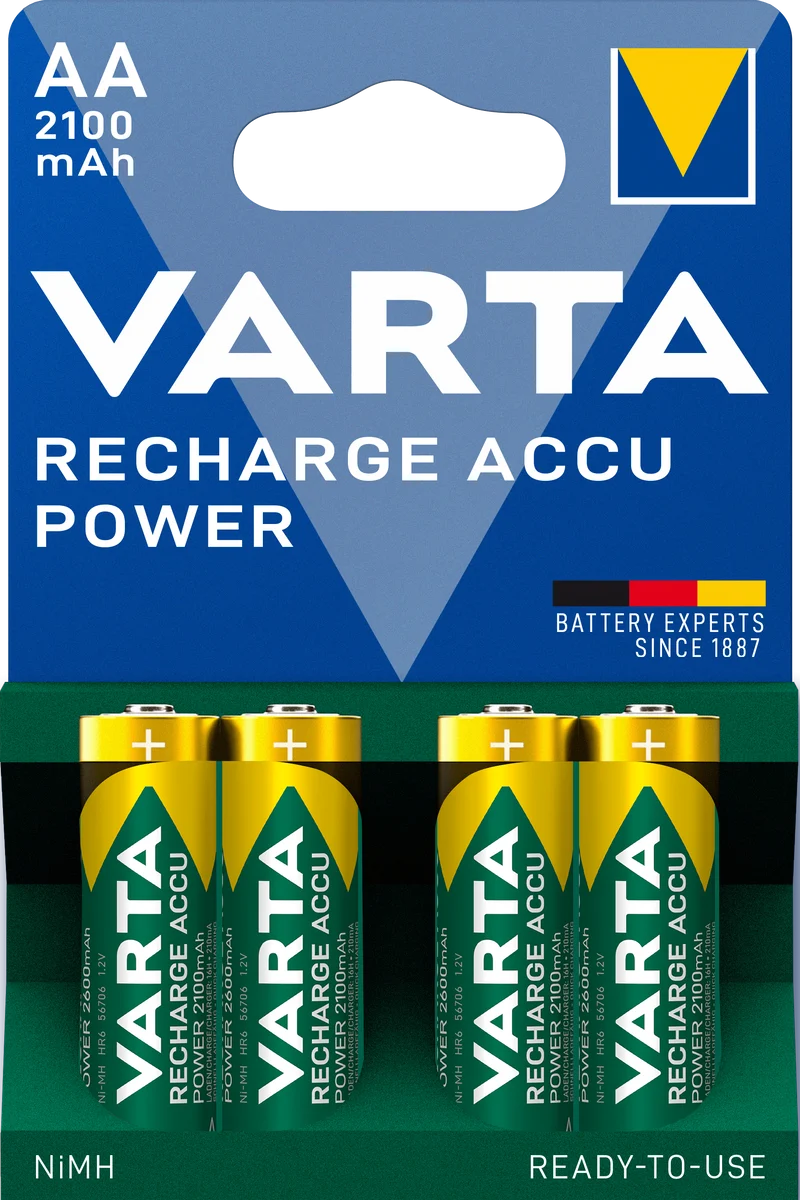 Piles Varta Rechargeables AA / HR6 (Pack x4) - 2100 mAh